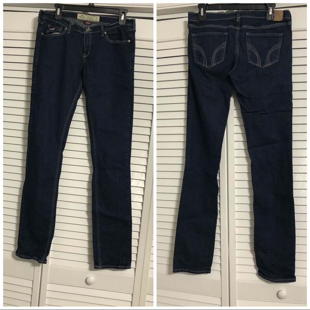 Hollister 7 L dark wash straight leg denim jeans